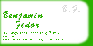 benjamin fedor business card